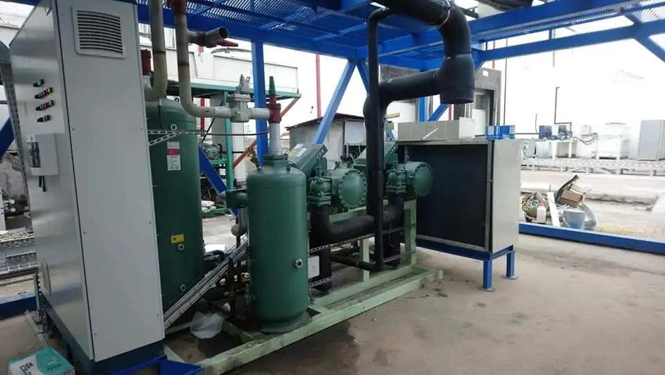 Bitzer refrigeration equipment for blast freezing at the UFC plant, NORVEN trademark